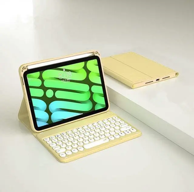 Alt view image 5 of 5 - kaitesi Keyboard Case for iPad Air 11 inch M2/ iPad Air 5th 4th Generation 10.9" - iPad Pro 11 inch 4th 2nd/3rd Generation Detachable Keyboard Case Round Keys (Yellow)