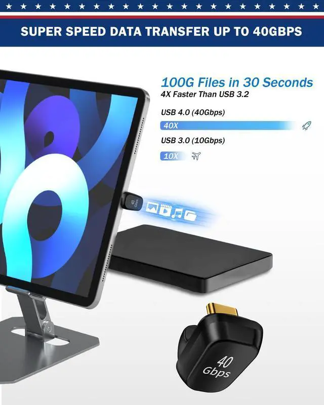 Alt view image 4 of 5 - ShineeKee 180 Degree USB C Adapter U Shape 40Gbps Data Transfer USB 4.0/Thunderbolt 4 Type C Male to Female Connector Extender for Mobile Phone, Switch, Steam Deck, Tablet, Laptop (12 Pack)