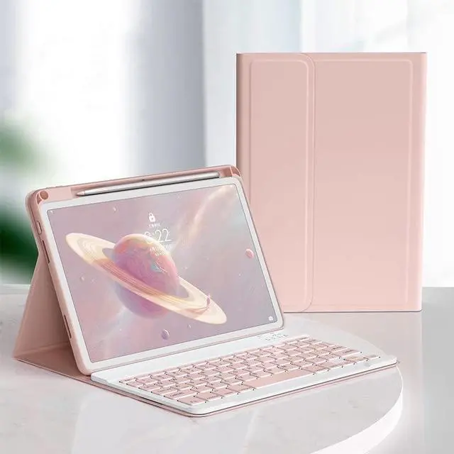 Alt view image 2 of 5 - Keyboard Case for iPad Air 11 inch (M3/M2)/ Air 5th 4th Generation 10.9 Inch/iPad Pro 11 inch 4th/3rd/2nd/1st Gen Magnetic Detachable Bluetooth Color Keyboard (Pink)