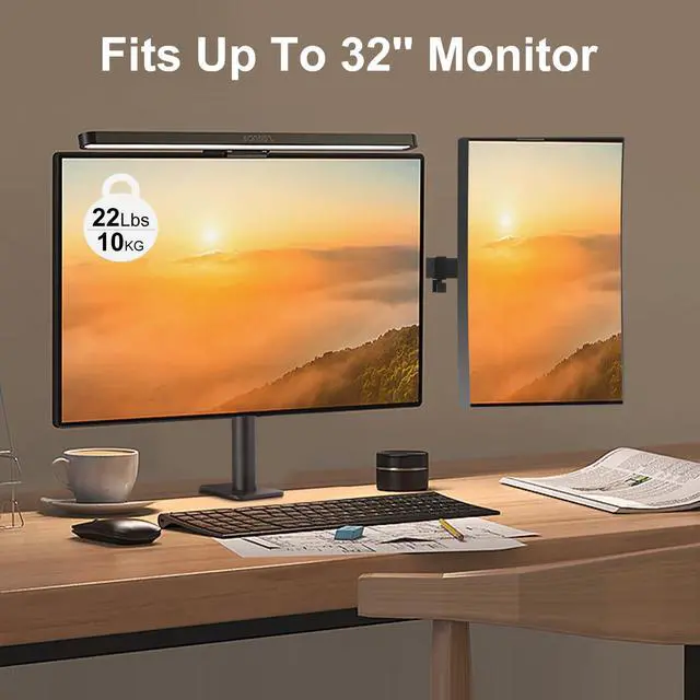 Alt view image 2 of 5 - C-MOUNTS Dual Monitor Desk Mount Easily Set UpFully Adjustable Monitor Mount for 2 Monitors Up to 32 Inch,Heavy Duty Dual Monitor Stand Holds up to 22 LBS