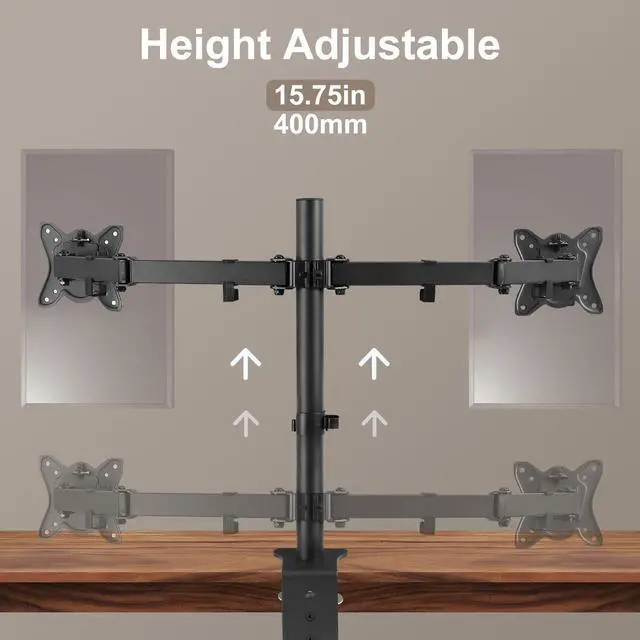 Alt view image 5 of 5 - C-MOUNTS Dual Monitor Desk Mount Easily Set UpFully Adjustable Monitor Mount for 2 Monitors Up to 32 Inch,Heavy Duty Dual Monitor Stand Holds up to 22 LBS