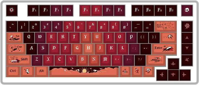 Alt view image 3 of 4 - CN GAMING PBT Keycaps 140 Full Keys Set Custom Keycaps, Cherry Profile Dye-Sublimation, Compatiability with 100%, 96%, 90%, 85%, 80%, 75%, 65%, 60% Percent Mechanical Keyboard (Thorns)