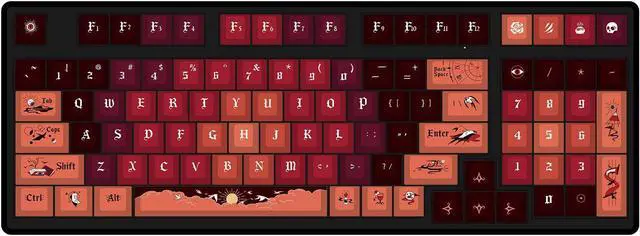Alt view image 4 of 4 - CN GAMING PBT Keycaps 140 Full Keys Set Custom Keycaps, Cherry Profile Dye-Sublimation, Compatiability with 100%, 96%, 90%, 85%, 80%, 75%, 65%, 60% Percent Mechanical Keyboard (Thorns)