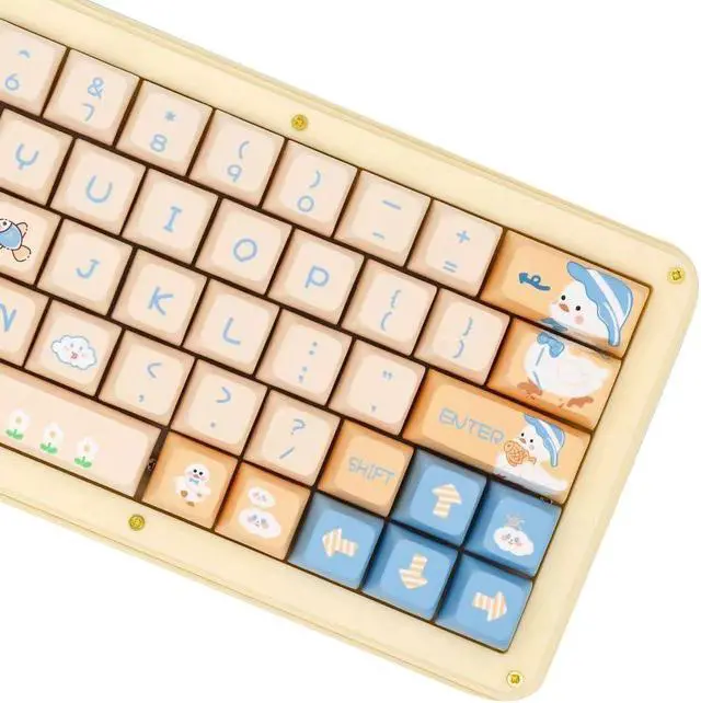 Alt view image 2 of 5 - daixiahu Cute Duck theme keycaps 158 key PBT keycaps XDA custom keycap set is suitable for 61/87/104/108 Cherry MX Switch and other mechanical keyboards (cute duck)