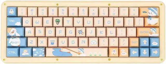 Alt view image 3 of 5 - daixiahu Cute Duck theme keycaps 158 key PBT keycaps XDA custom keycap set is suitable for 61/87/104/108 Cherry MX Switch and other mechanical keyboards (cute duck)