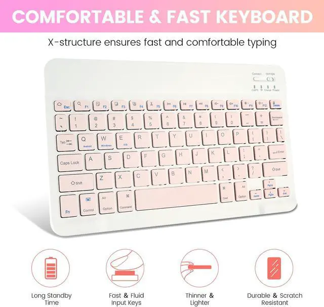Alt view image 5 of 5 - SOPPY Bluetooth Keyboard Case with Mouse for iPad 11th Gen. (A16) 11-inch 2025, 10th Generation 10.9 inch 2022, Detachable Protective Cover, with Built-in Pen Holder, USB-C Rechargeable, Pink