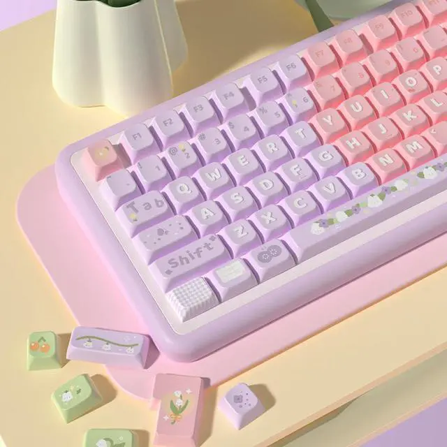 Alt view image 4 of 5 - daixiahu Flower Language Theme keycaps 158 Key PBT keycaps MDA Custom keycap Set is Suitable for 61/87/104/108 Cherry MX Switch and Other Mechanical Keyboards
