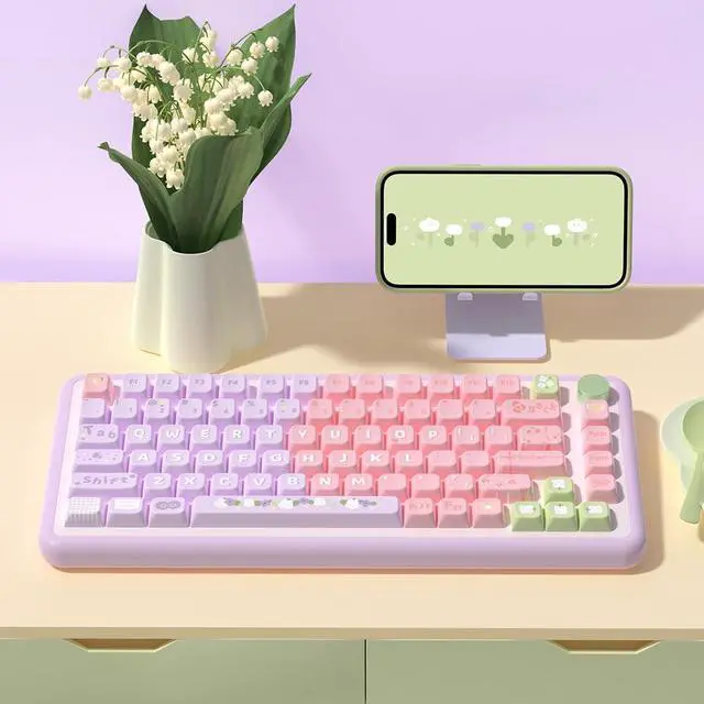 Alt view image 3 of 5 - daixiahu Flower Language Theme keycaps 158 Key PBT keycaps MDA Custom keycap Set is Suitable for 61/87/104/108 Cherry MX Switch and Other Mechanical Keyboards