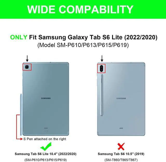 Alt view image 2 of 5 - Keyboard Case for Samsung Galaxy Tab S6 Lite 10.4" 2024 2022/2020 SM-P610/P613/P615/P619, Backlit Detachable Wireless Bluetooth Keyboard Case Slim Stand Cover S Pen Holder(Black)