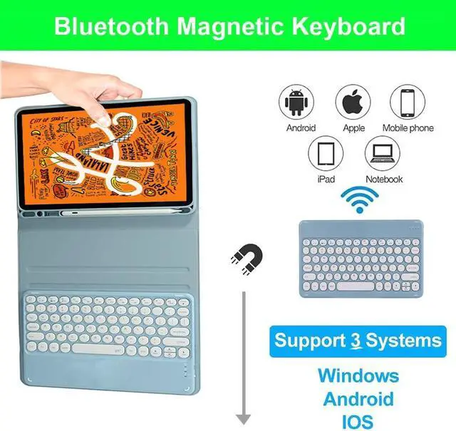 Alt view image 4 of 5 - Keyboard Case for Samsung Galaxy Tab S6 Lite 10.4" 2024 2022/2020 SM-P610/P613/P615/P619, Backlit Detachable Wireless Bluetooth Keyboard Case Slim Stand Cover S Pen Holder(Black)
