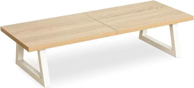 Main image of TEAMIX 24 inch Monitor Stand Riser, Wood & Steel Computer Monitor Stand with Storage, Laptop, PC, Printer Stand Riser for Desktop Office Desk Organizers