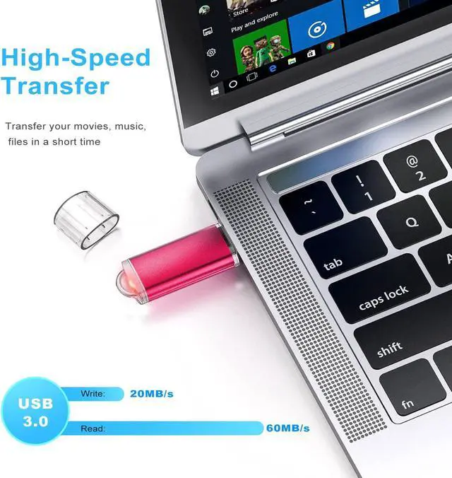 Alt view image 2 of 5 - TOPESEL 32GB 10Pack 3.0 USB Flash Drive High Speed 32G Thumb Drive Memory Stick for PC Laptops Tablets TVs Car Audio(5 Mixed Colors: Black Blue Green Red Silver)