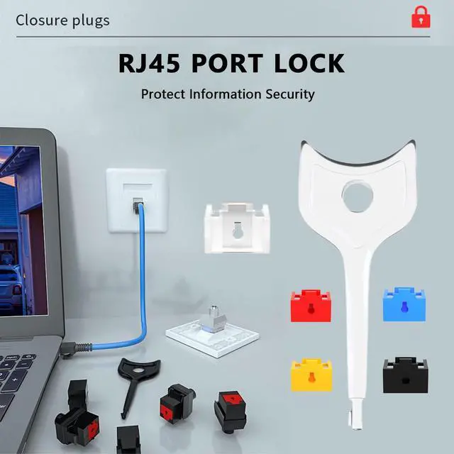 Alt view image 3 of 5 - 72 Pcs RJ45 Port Lock with 3 Keys, Locking RJ45 Port/Dust Blocker,Compatible with Computer,TV,Router,Other Devicesrj45(Black)