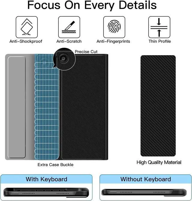 Alt view image 3 of 5 - XIWMIX Lenovo Tab M10 Plus Backlit Keyboard Case 10.6 Inch 3rd Gen 2022, Slim Case Lightweight Smart Tablet Cover with Magnetically Detachable Wireless Bluetooth Keyboard for Lenovo Tab M10 Plus 10.6"