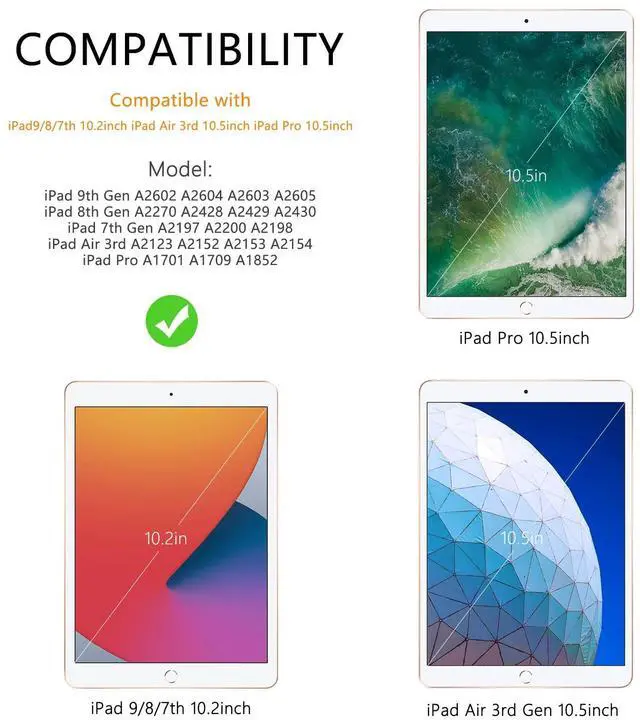 Alt view image 2 of 5 - TopPerfekt for iPad 9th Generation Keyboard Case 10.2inch 2021, Magnetically Absorbent, Auto Sleep/Wake, Pencil Holder for iPad 8th Gen 2020, 7th Gen 2019, Air 3rd, pro 10.5inch - BlackGrey Leopard