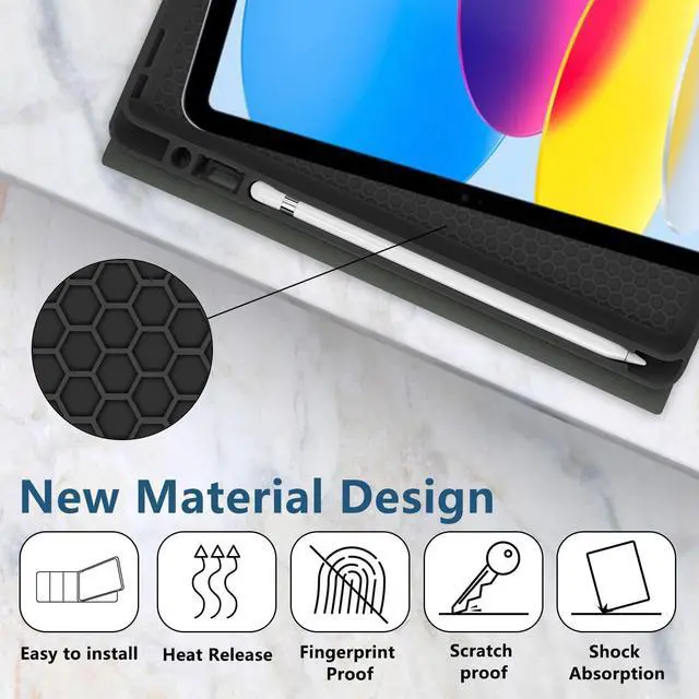 Alt view image 4 of 5 - TopPerfekt for iPad 9th Generation Keyboard Case 10.2inch 2021, Magnetically Absorbent, Auto Sleep/Wake, Pencil Holder for iPad 8th Gen 2020, 7th Gen 2019, Air 3rd, pro 10.5inch - BlackGrey Leopard