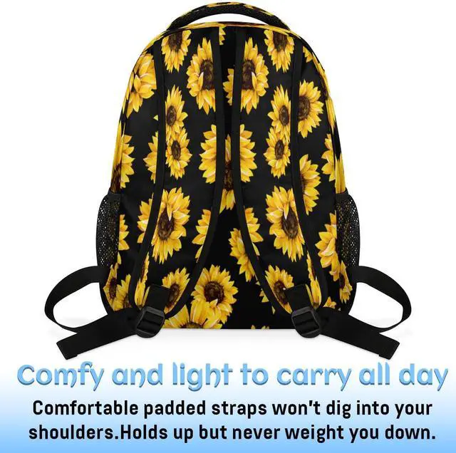 Alt view image 5 of 5 - TropicalLife Backpack for School, Sunflower Backpacks with Laptop Compartment for Boys Girls Adults Teens, Lightweight Travel Bookbag for Middle School College High School Students