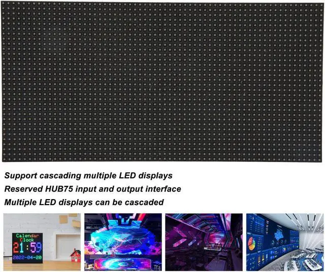 Alt view image 4 of 5 - RGB Panel 64x32, 2048 DOTS Pixels 4mm Pitch 5V Sign Display for RPi, Pico, ESP32, DIY Creator Desktop, Wall Display, etc