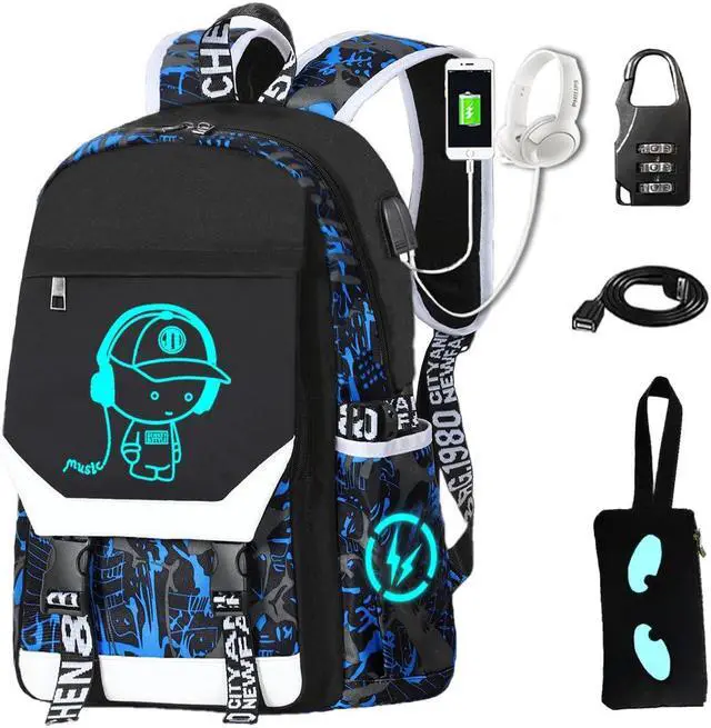 Main image of CHENGXiYANG Anime Luminous Backpack Waterproof.Cool Backpacks15.6 in Large capacity Laptopeight Backpack.with USBChargingHeadphones Port.Luminous Backpack.Security Lock