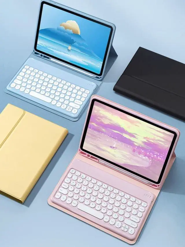 Alt view image 2 of 5 - iPad Air5 2022 Keyboard Cover iPad Air4 2020 Color Bluetooth Keyboard Magnetic Detachable Cute Round Keycaps for iPad Air 4th 5th Gen 10.9 '' (iPad Air4/Air5, Purple)