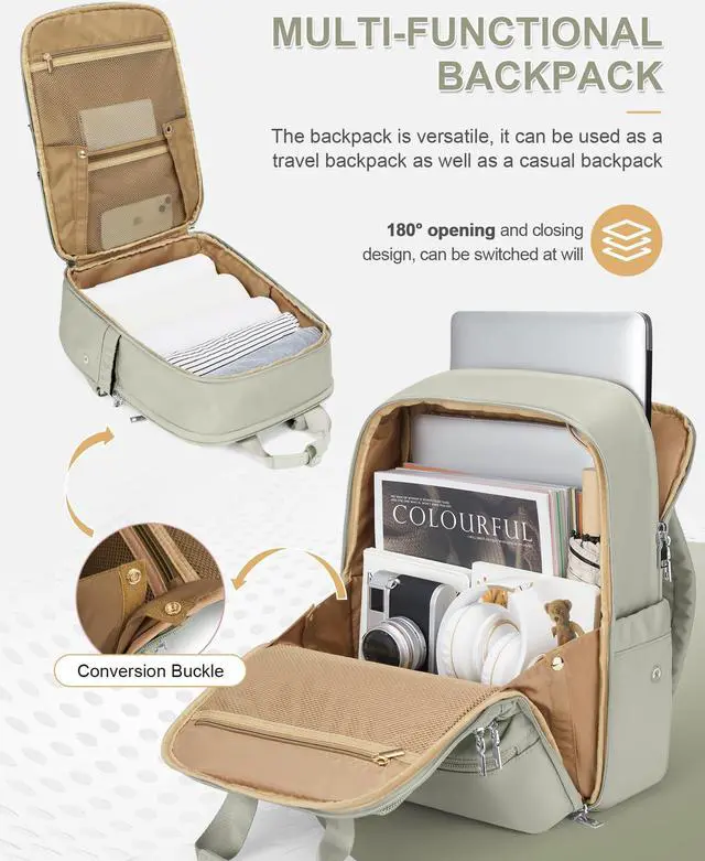 Alt view image 4 of 5 - wepadre Small Travel Backpack Carry on Flight Approved Personal Item Travel Bag Carry on Backpack for Women Work Laptop Backpack for Traveling Carry on Luggage Mochila De Viaje