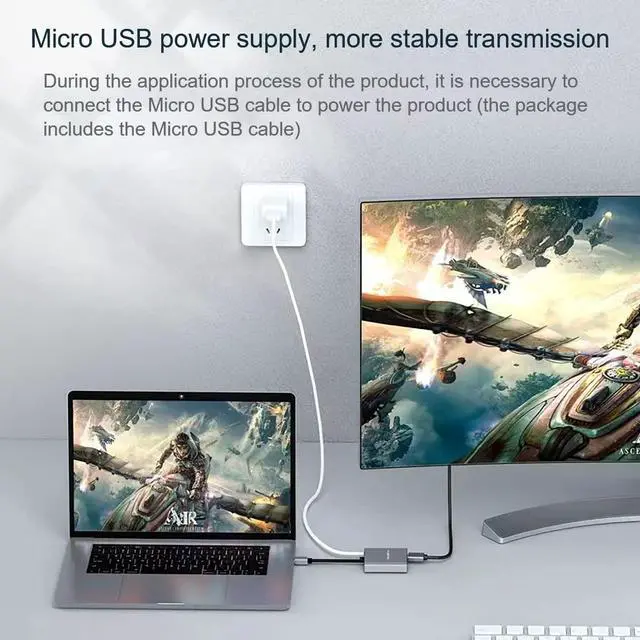 Alt view image 4 of 5 - WJESOG Displayport to Dual Displayport Splitter Dual 4K@60Hz Resolution,DP to 2 Displayport Hub Multi Stream Transport Support 4K Resolution for Windows and Mac System