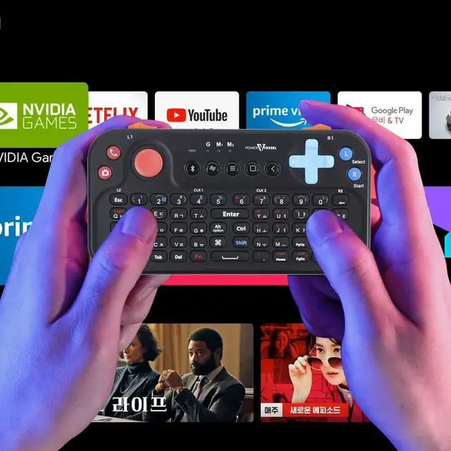 Alt view image 3 of 5 - FUNDIAN [Update] Bluetooth Pocket Keyboard with Jog Mouse and Audio, Remote Wireless Controller Compatible with Android Phone, Tablet, TV Stick, Mi Box Nvidia Shield TV, Fire TV, Laptop (Black)