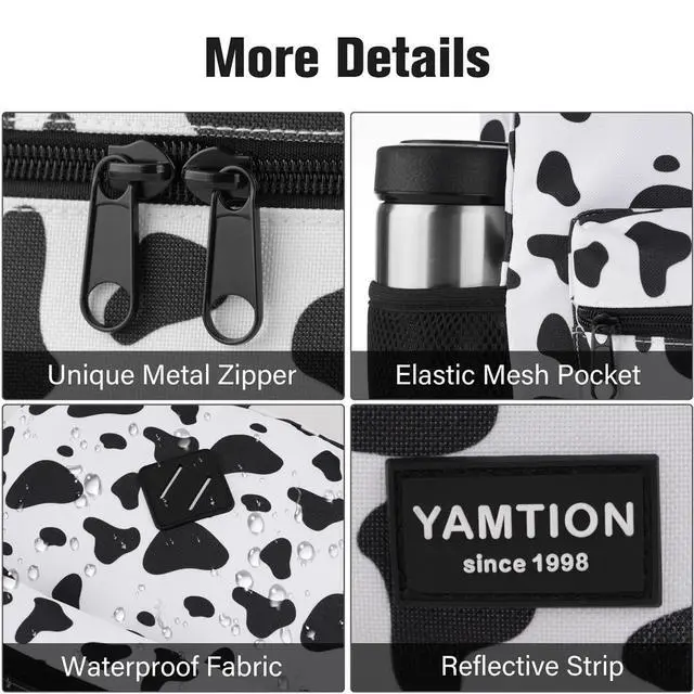 Alt view image 4 of 5 - YAMTION Unisex School Backpack,Classic Casual Bookbag Adults and Teens Schoolbag with USB Port for High School College Office Work Travel