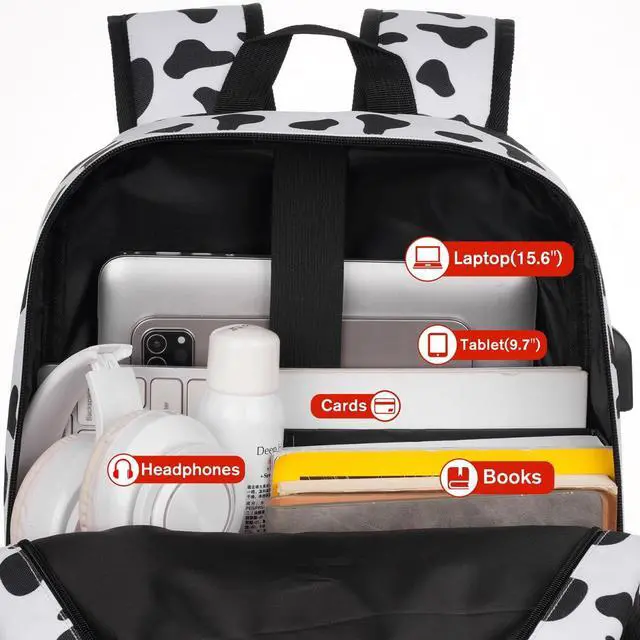 Alt view image 5 of 5 - YAMTION Unisex School Backpack,Classic Casual Bookbag Adults and Teens Schoolbag with USB Port for High School College Office Work Travel