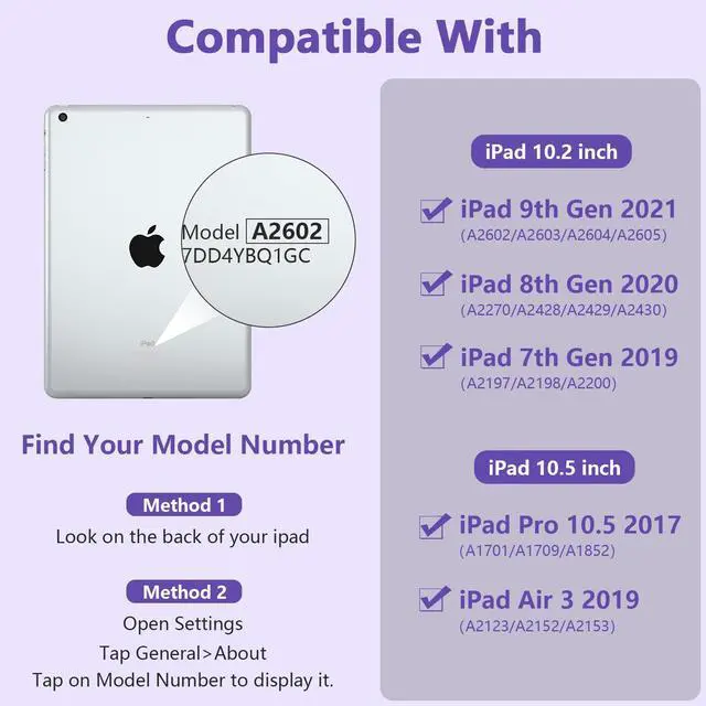 Alt view image 2 of 5 - New iPad 9th Generation Keyboard Case 10.2"(2021)/8th Gen/7th Gen Bundle with Stylus Pen for iPad, Apple Pencil for iPad 9th&10th Generation