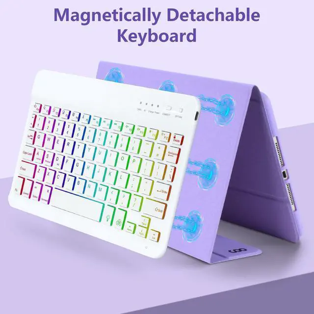 Alt view image 4 of 5 - New iPad 9th Generation Keyboard Case 10.2"(2021)/8th Gen/7th Gen Bundle with Stylus Pen for iPad, Apple Pencil for iPad 9th&10th Generation