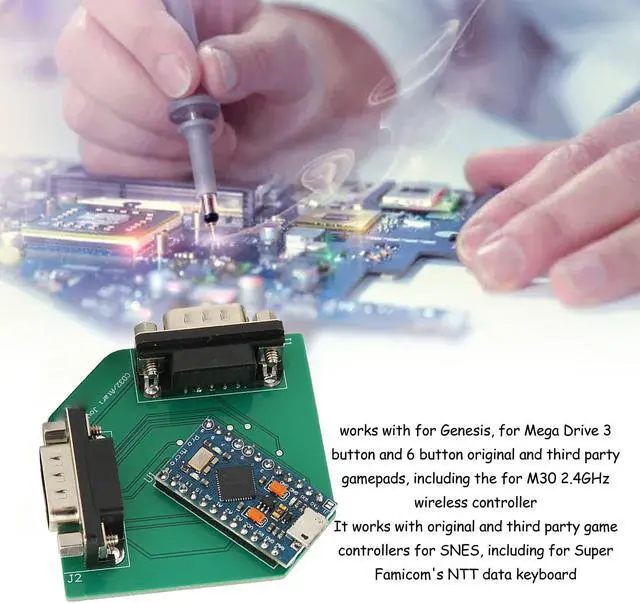 Alt view image 4 of 5 - Handle Joysticks USB Adapter, Mini Handle Converters for RasPi for Mister FPGA for PC Game Controller Conversion Adapter for Genesis, for Atari Game Controllers (for CD32 Handle Adapter)