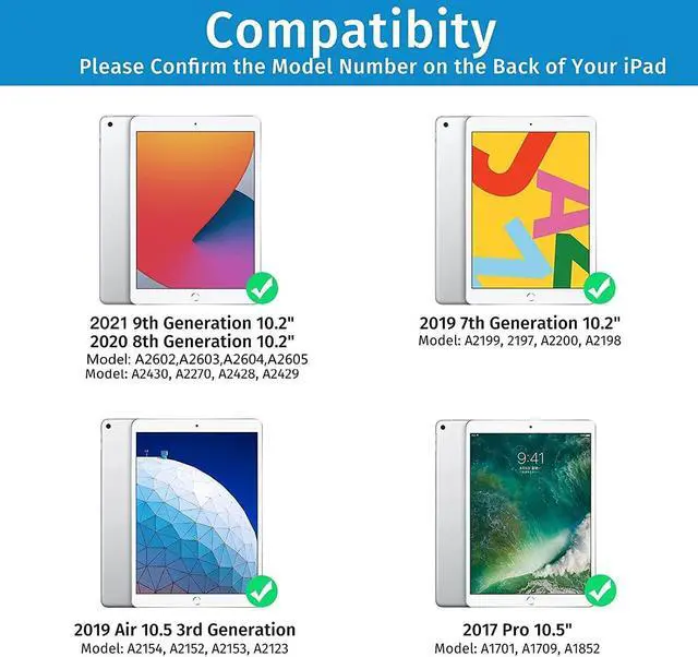Alt view image 2 of 5 - New iPad 9th Generation Keyboard Case 10.2"(2021)/8th Gen/7th Gen Bundle with Stylus Pen for iPad, Apple Pencil for iPad 9th&10th Generation