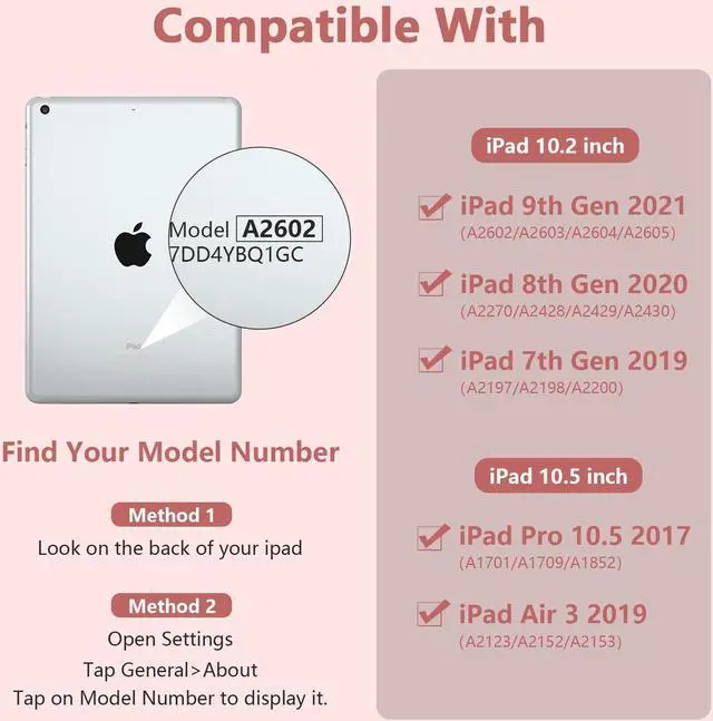 Alt view image 2 of 5 - FUWANG Compatible with iPad 9th Generation Keyboard Case 10.2"(2021)/8th Gen/7th Gen Bundle with Stylus Pen for iPad 9th&10th Generation