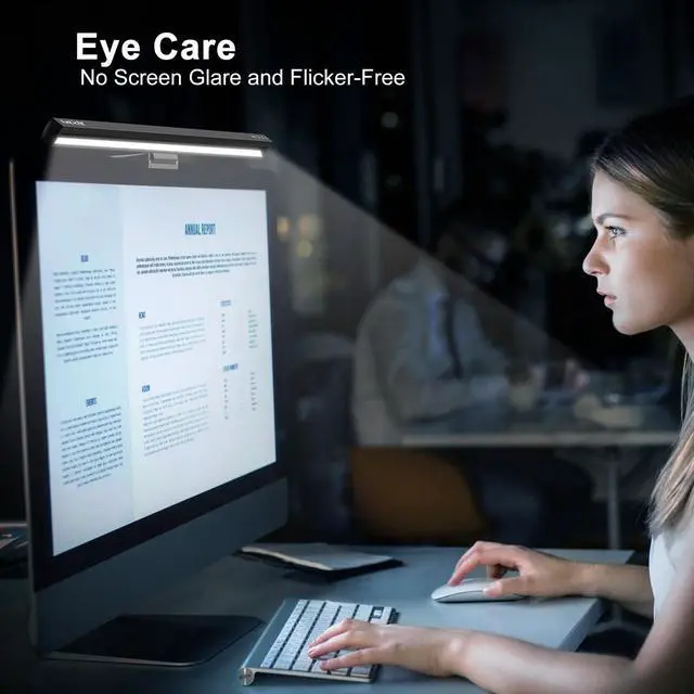 Alt view image 2 of 5 - Funlicht Computer Monitor Light Bar, Auto On/Off Screen Monitor Lamp for Eye Caring, Motion Sensing Desk Lamp with Touch Control, No Screen Glare Space Saving Desk/Office/Home/Game