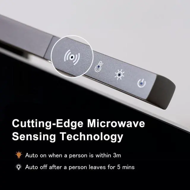 Alt view image 4 of 5 - Funlicht Computer Monitor Light Bar, Auto On/Off Screen Monitor Lamp for Eye Caring, Motion Sensing Desk Lamp with Touch Control, No Screen Glare Space Saving Desk/Office/Home/Game