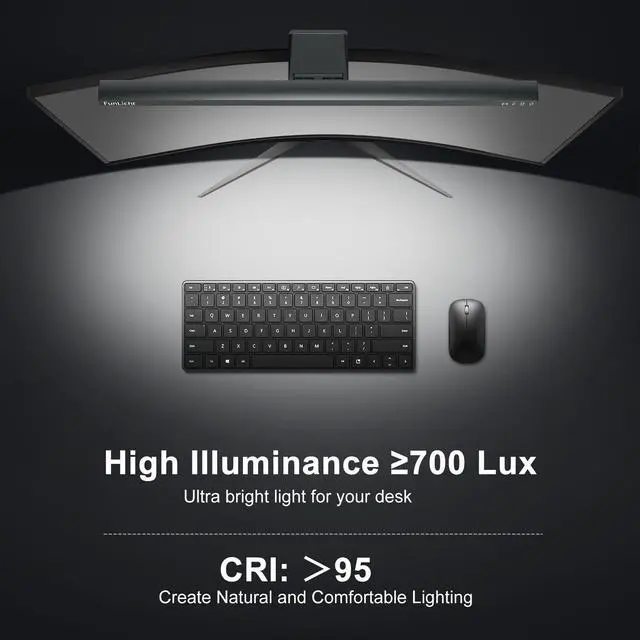 Alt view image 5 of 5 - Funlicht Computer Monitor Light Bar, Auto On/Off Screen Monitor Lamp for Eye Caring, Motion Sensing Desk Lamp with Touch Control, No Screen Glare Space Saving Desk/Office/Home/Game