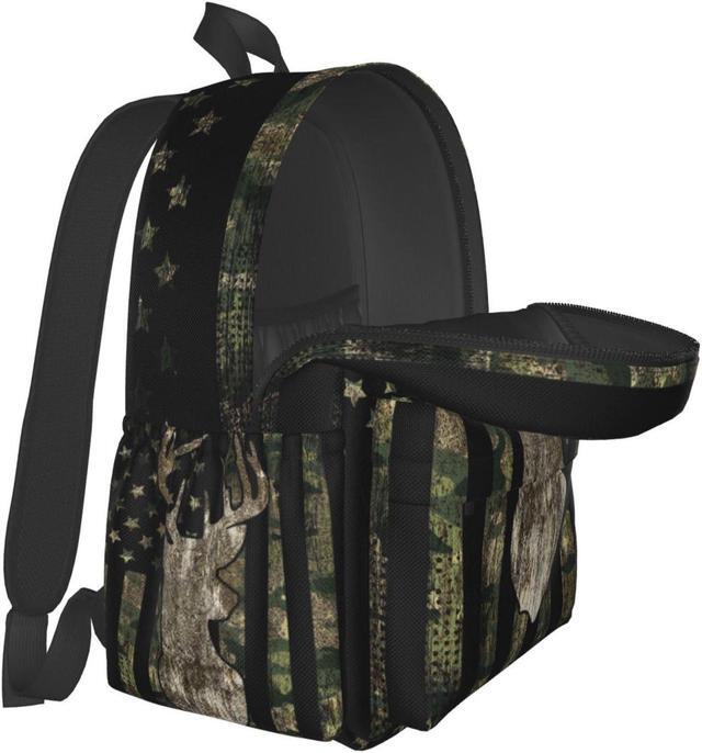 Alt view image 4 of 5 - YETTA YANG camouflage Backpack Camo Retro Hunting Tactical Army American Flag Deer Laptop Travel Bag With Multiple Pockets Casual Hiking Gym Sport Women Men