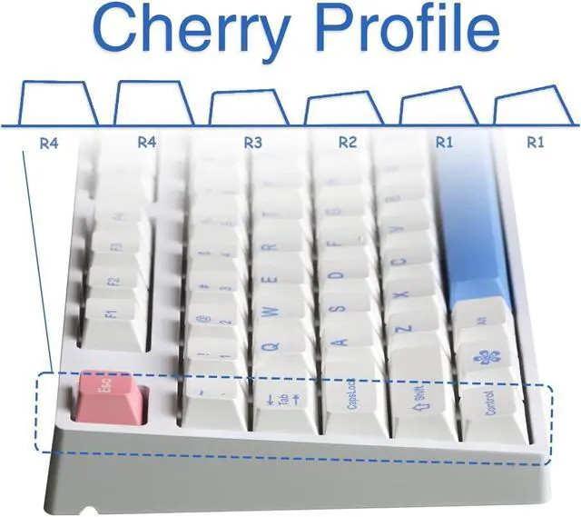 Alt view image 4 of 5 - PBT Keycaps Cherry Profile White Keycaps for Mechanical Keyboards Gateron Cherry Mx Swithes 60/65/75 Percent Gaming Keyboard 153 Key Dye Sub MX Stem Key Caps Set (Fuyu)