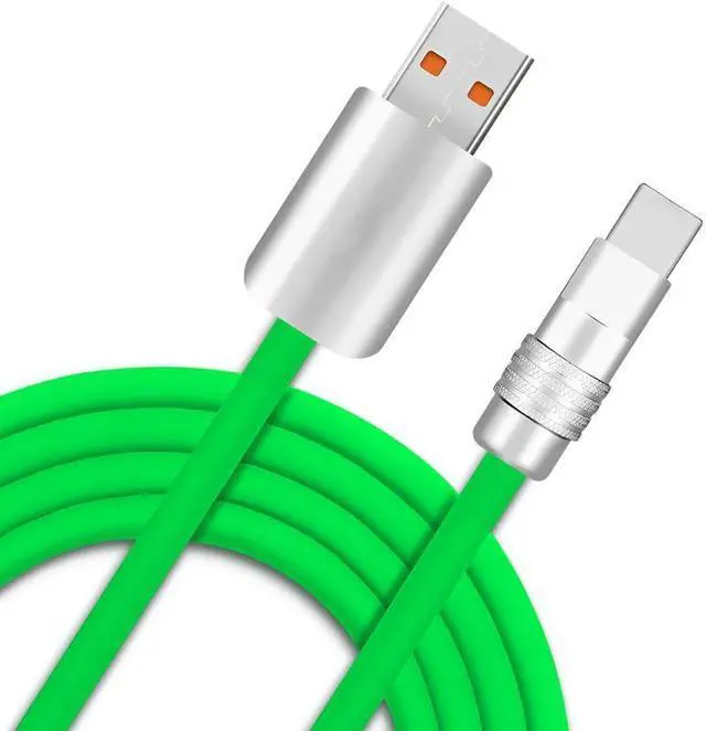Main image of Chubby 2.0 240W USB C Cable Durable Fast Charging Cable Ultra-Thick Silicone Charger Cord Compatible with iPhone 15/16 Series, Samsung Galaxy, Green, USB-A to Type-C, 13.1 FT