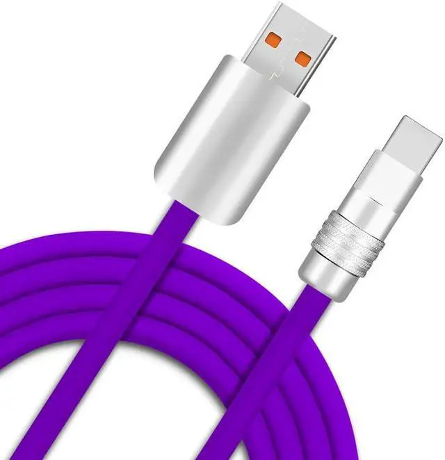 Main image of GentsStride Chubby 3.0 Extra Long Fast Charging Cable Durable USB Type-C Cables USB C to A Quick Charger Cord, Purple, USB-A to Type-C, 19.6 FT