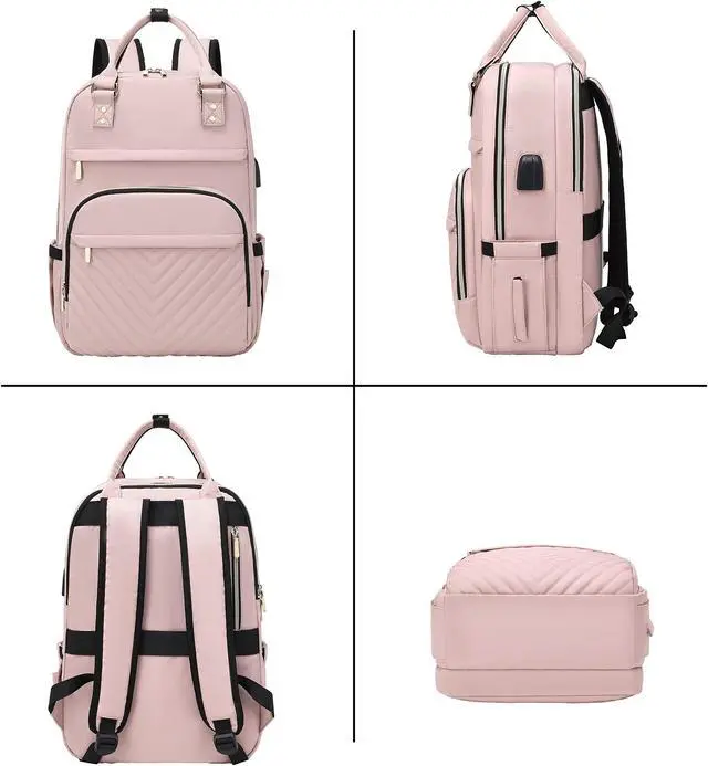 Alt view image 2 of 5 - ZJIMLIN Laptop Backpack for Women 17 Inch Nurse Backpack Computer Backpack Waterproof Anti-theft Travel Backpack for Women