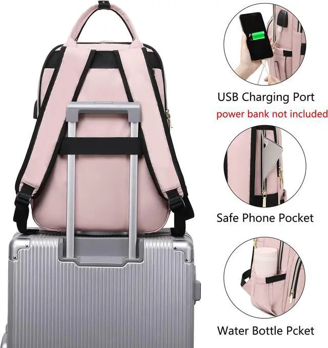 Alt view image 5 of 5 - ZJIMLIN Laptop Backpack for Women 17 Inch Nurse Backpack Computer Backpack Waterproof Anti-theft Travel Backpack for Women