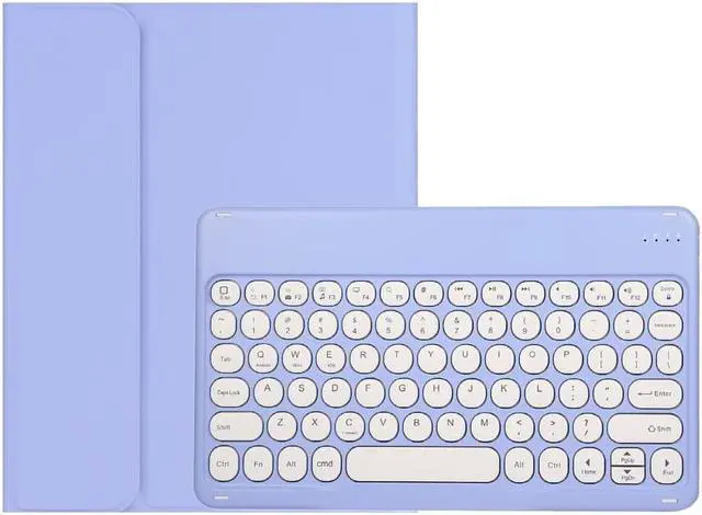 Main image of KMXDD Cute Keyboard Case Compatible with iPad 9th 8th 7th Generation 10.2 inch/Air 3rd Gen/Pro 10.5 inch Keyboard Case Round Key Removable Keyboard Cover,Purple