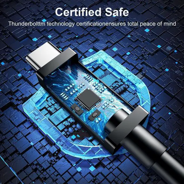 Alt view image 2 of 5 - Icseio Thunderbolt 4 Cable - 4.92ft, USB 4 Cable for iPhone 15 Charger,40 Gb/s Data Transfer, 8K Display Support,240W Charging USB C to USB C Cable for MacBooks, Hubs,Docks & More