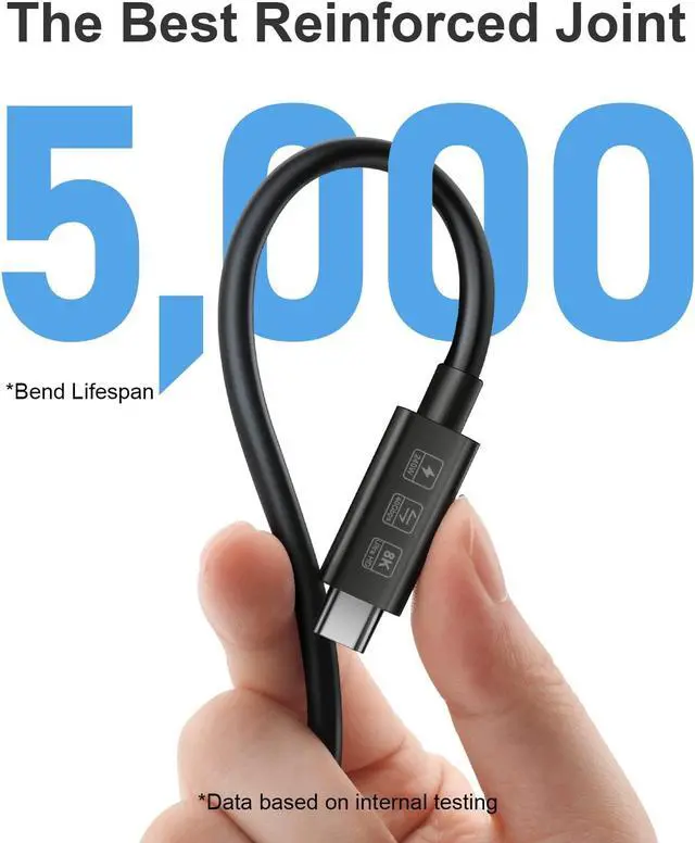 Alt view image 4 of 5 - Icseio Thunderbolt 4 Cable - 4.92ft, USB 4 Cable for iPhone 15 Charger,40 Gb/s Data Transfer, 8K Display Support,240W Charging USB C to USB C Cable for MacBooks, Hubs,Docks & More