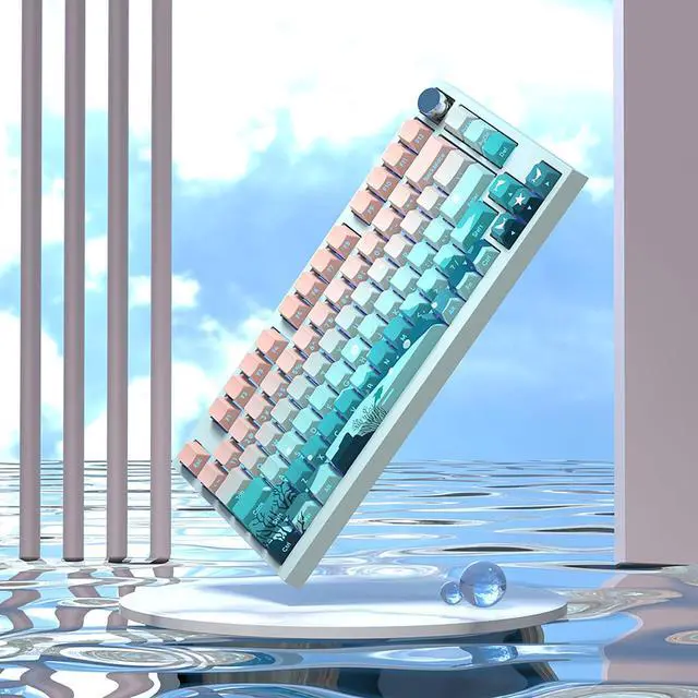 Alt view image 5 of 5 - JSJT Side Printed Keycaps Shine Through Keycaps PBT Doubleshot Custom Keycap Set Deep Sea Theme Keycaps 126 Keys Cherry Profile Keycaps for Cherry Mx Switchs Mechanical Keyboard