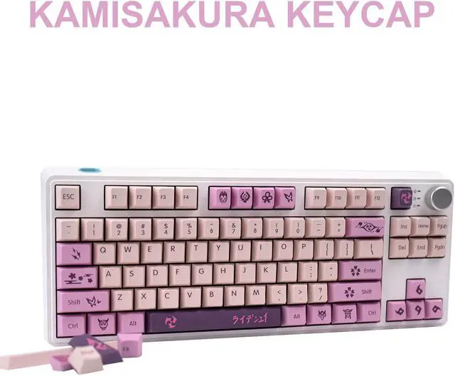 Alt view image 4 of 5 - 134 Keys Pink Purple Keycaps, PBT Custom Keycaps Low Profile Keycaps Cherry Profile Keycaps, Cherry Set for Mechanical Gaming Keyboard
