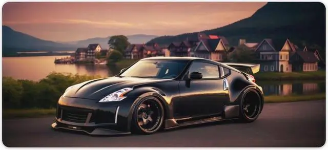 Main image of Large Mouse Pad Gaming Cool 370z JDM Cool Sunset Japanese Car Desk Mat Long Big Mousepad Extended Keyboard Computer Pad Office Desk Organizers and Accessories 35.4 x 15.7 inch