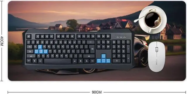 Alt view image 2 of 5 - Large Mouse Pad Gaming Cool 370z JDM Cool Sunset Japanese Car Desk Mat Long Big Mousepad Extended Keyboard Computer Pad Office Desk Organizers and Accessories 35.4 x 15.7 inch